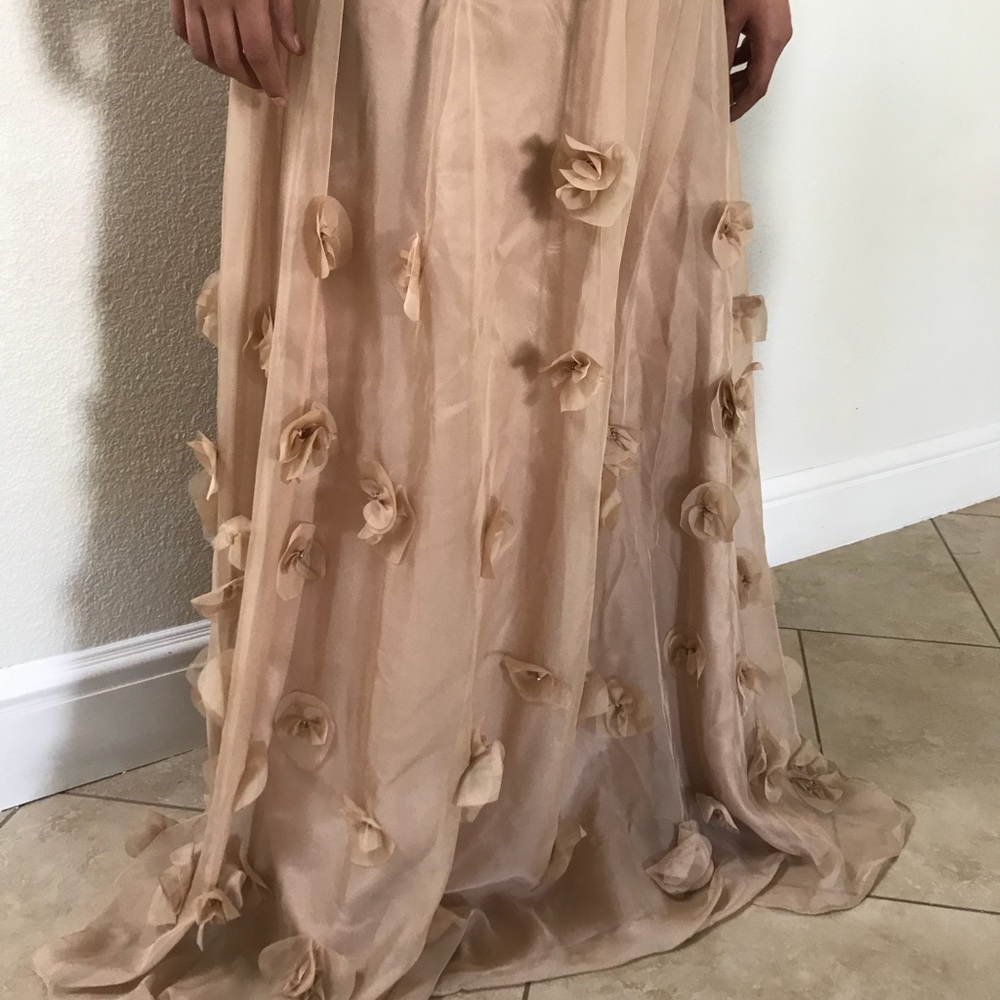 Js Collections Floral Appliqu Chiffon Maxi Gown - image 8